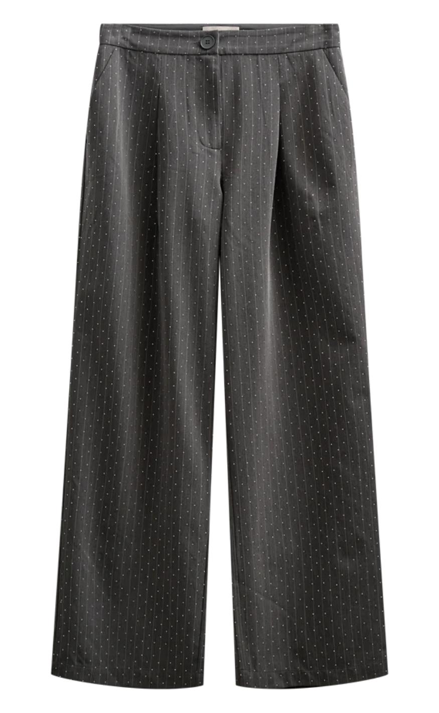 Freequent Bukser Widy Dark Grey Mel Star Off-white