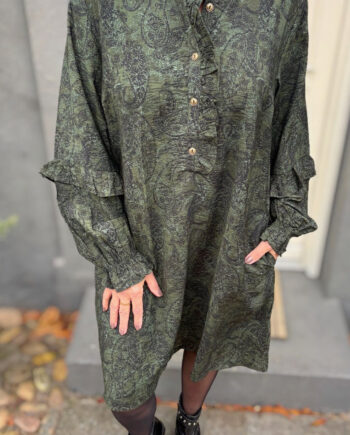 Freequent Kjole Molin Kombu Green    Black