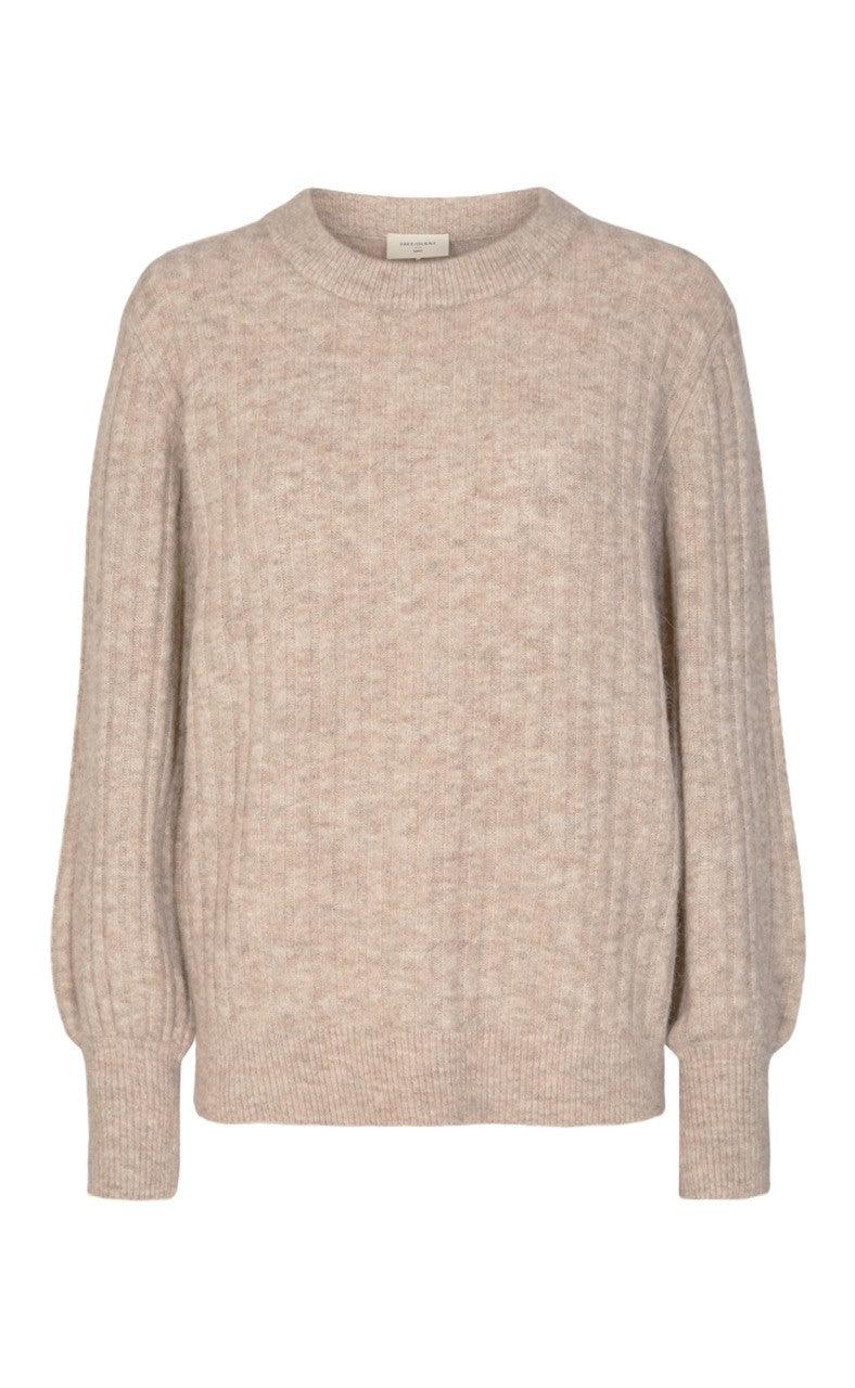 Freequent Pullover Hill Rib Silver Mink Melange