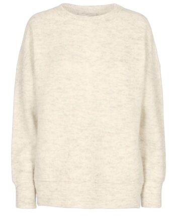 Freequent Pullover Moto Round Offwhite Melange