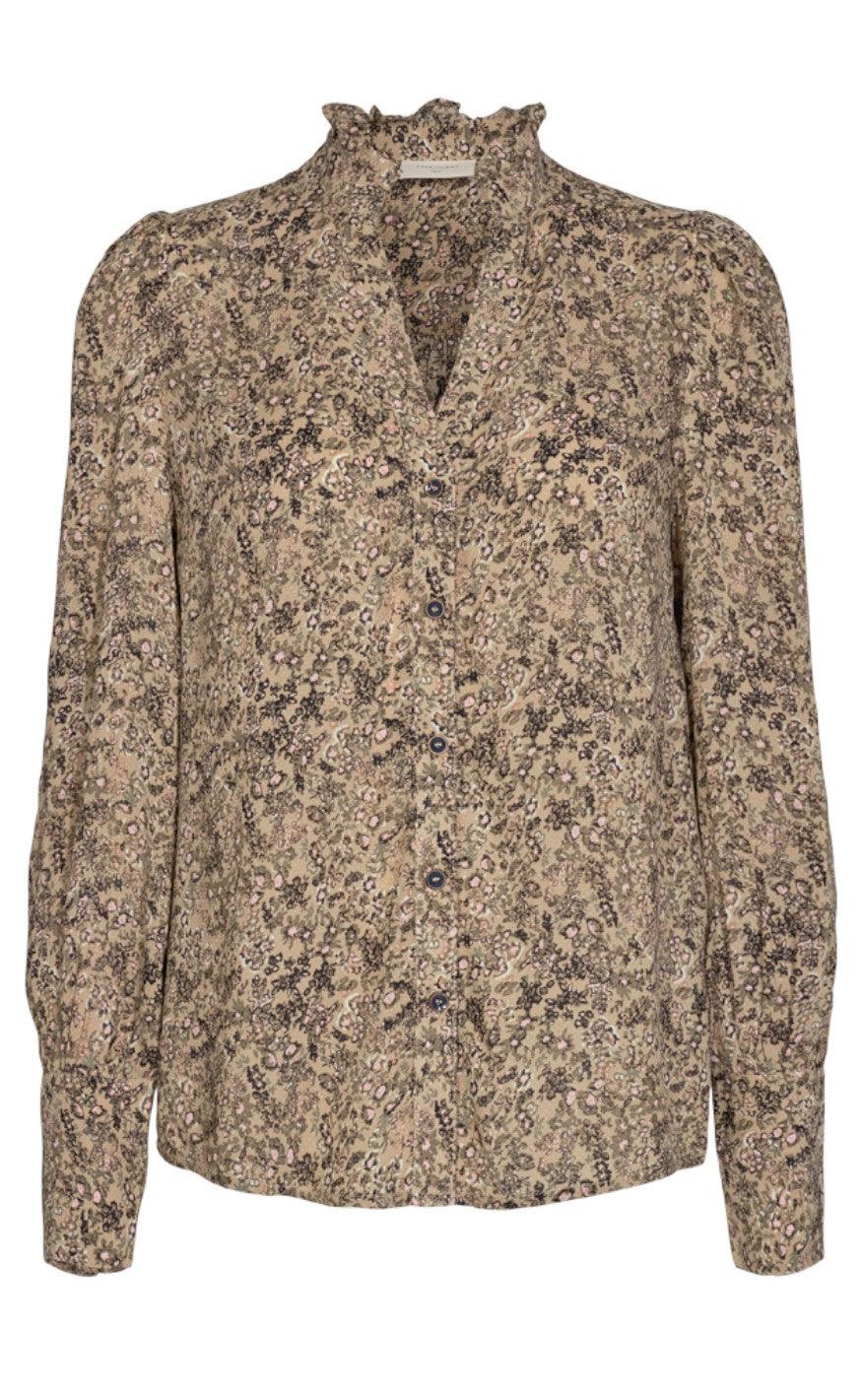 Freequent Skjorte Adney Beige Sand Mix