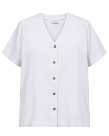 Freequent Skjorte Lava Ss  -neck Brilliant White
