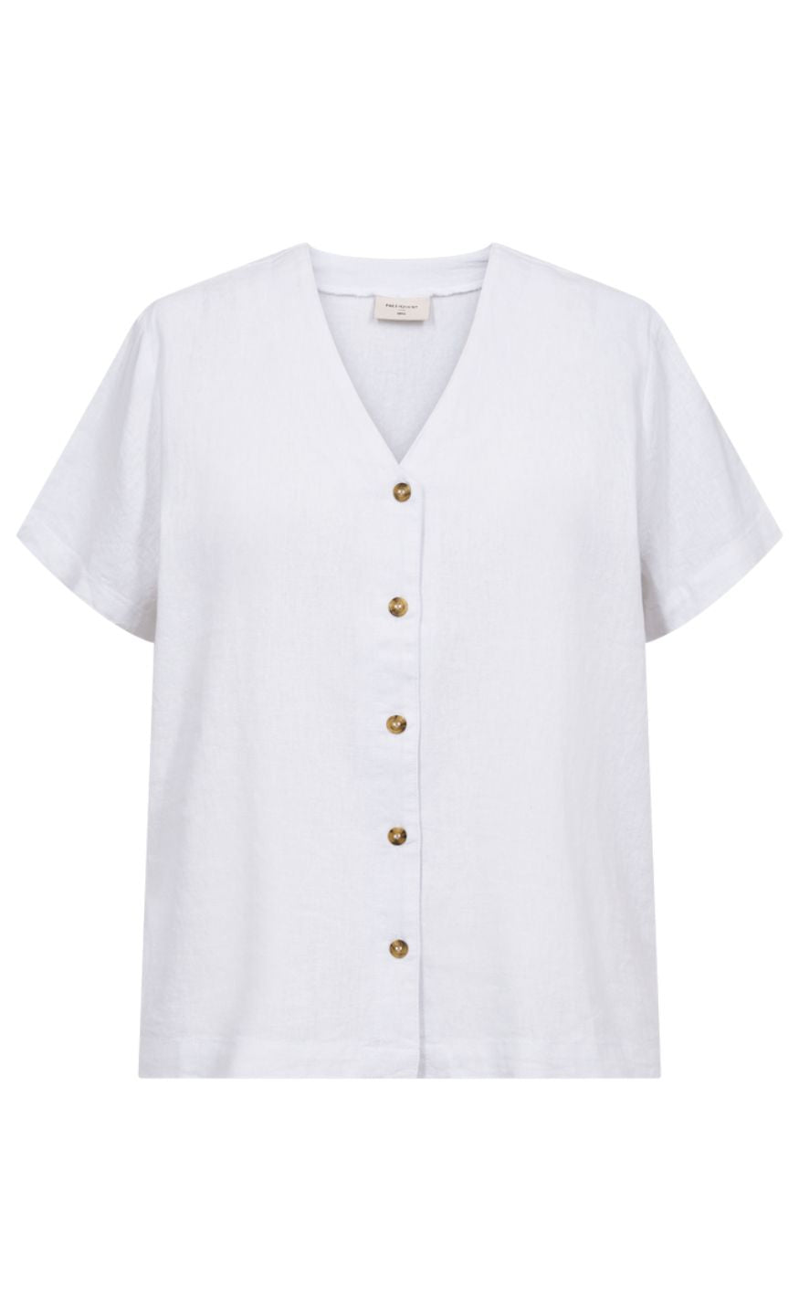 Freequent Skjorte Lava Ss -neck Brilliant White