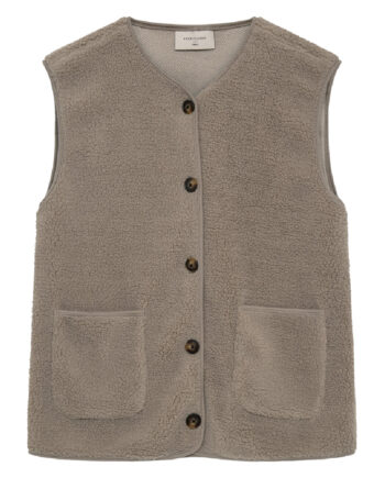 Freequent Vest Teddy Desert Taupe
