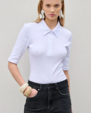 Gestuz Bluse Drew Polo Bright White