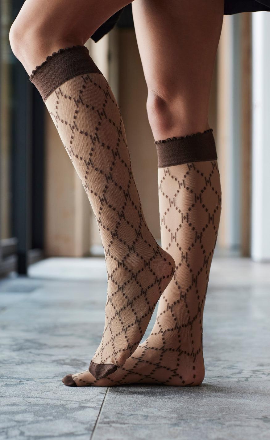 Hype The Detail Strømper Knee High Logo Brown