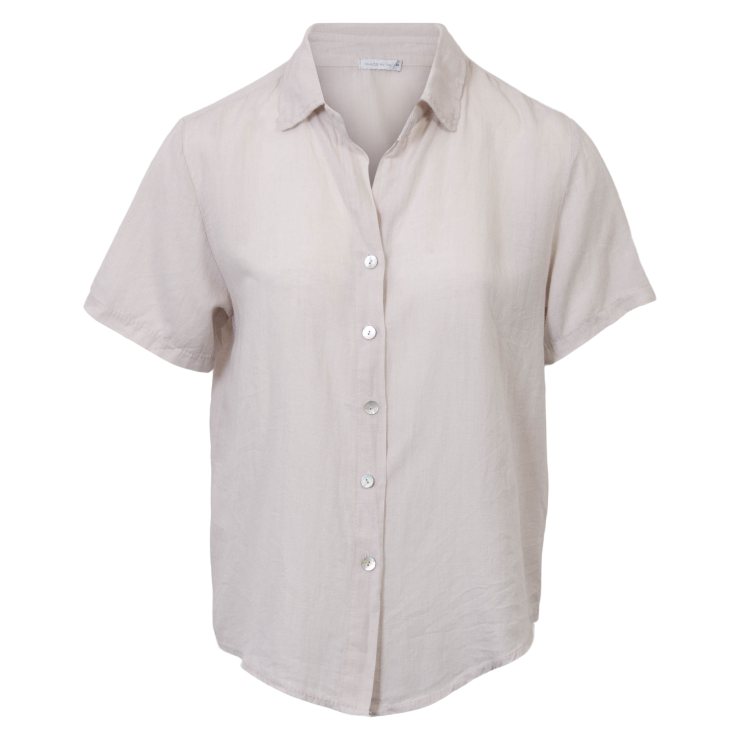Leonora Dame Kortærmet Skjorte Hørmix Plus Size Woody 52