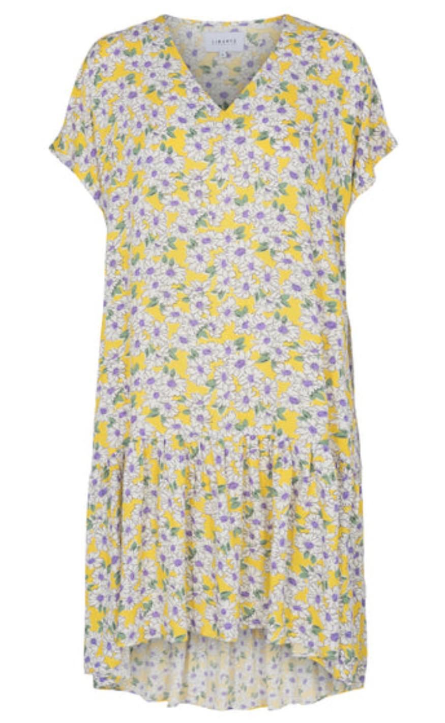 Liberte Kjole Signe Yellow Flower