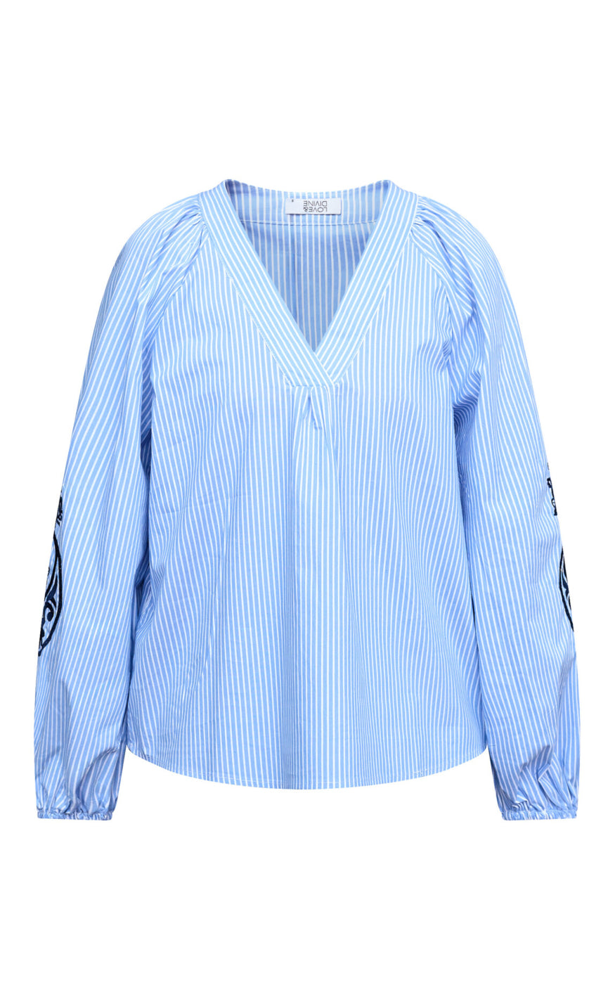 Love Divine Bluse Love1529 Blue Stripe