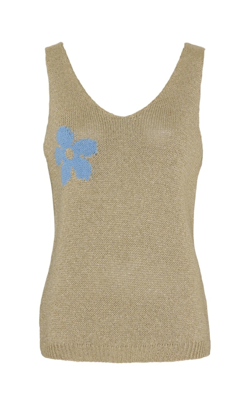 Marta Du Chateau Top Bertina Gold Sky Blue