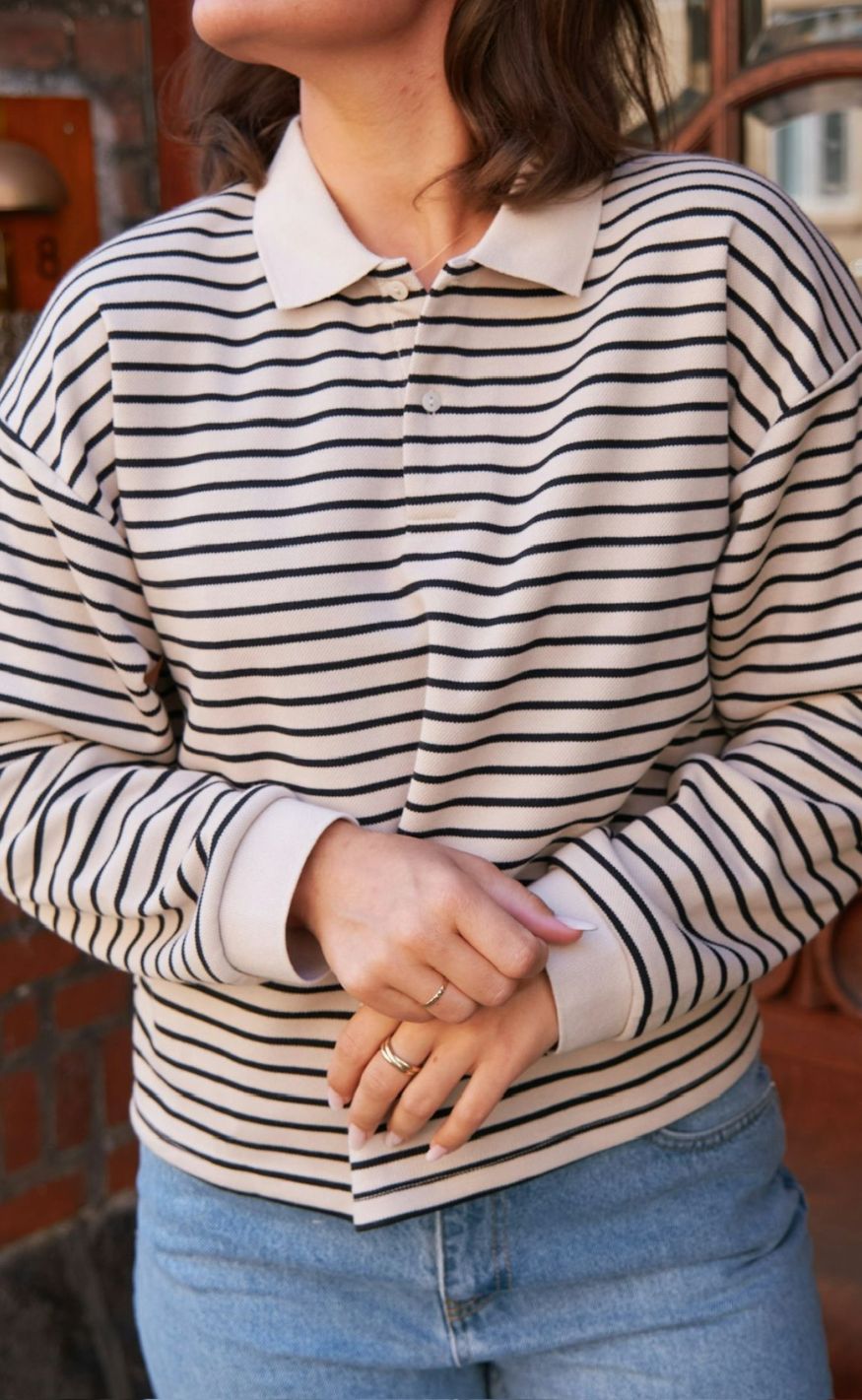 Neo Noir Bluse Sara Stripe Sand