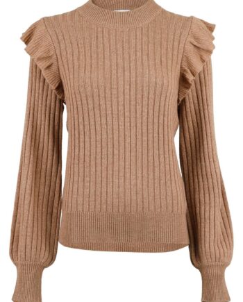 Neo Noir Bluse Wanda Knit Brown Melange