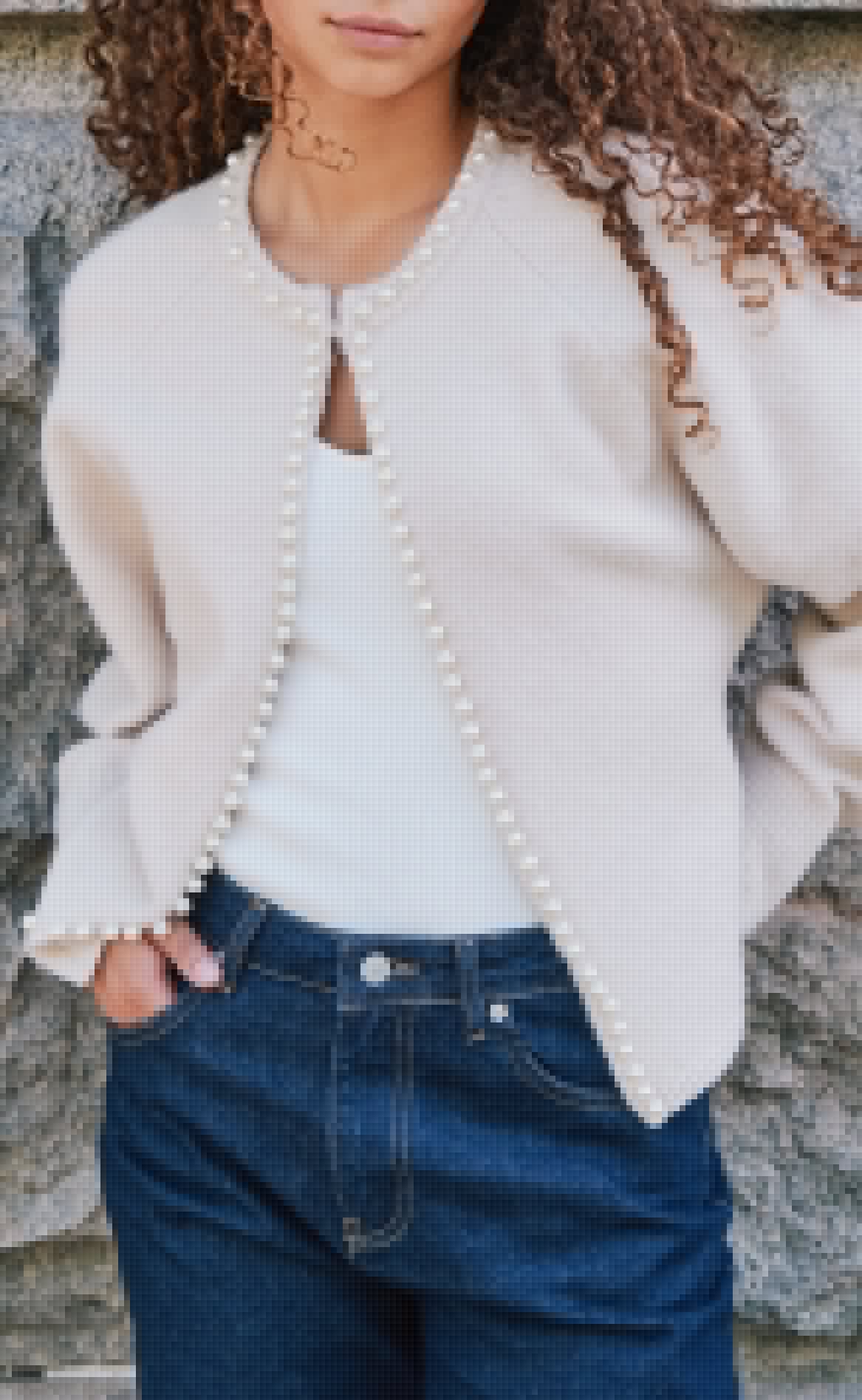 Neo Noir Cardigan Lilly Pearl Ivory