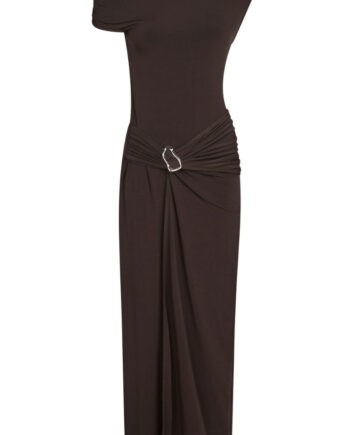 Neo Noir Kjole Minja Drapy Chocolate Brown
