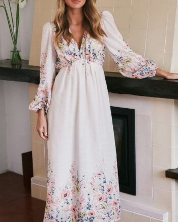 Neo Noir Kjole Silfi Flower Creme