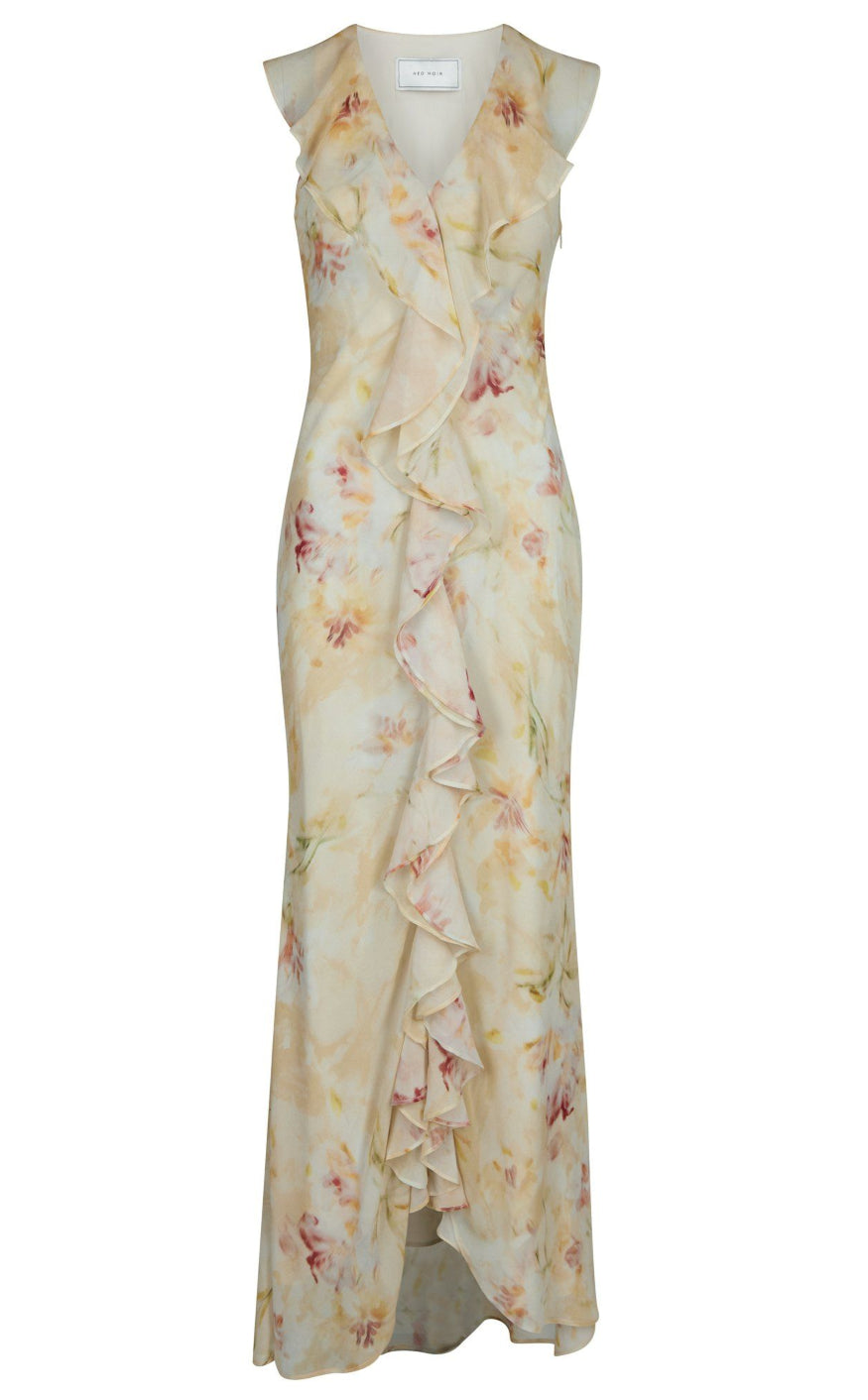 Neo Noir Kjole Zella Chiffon Dusty Yellow