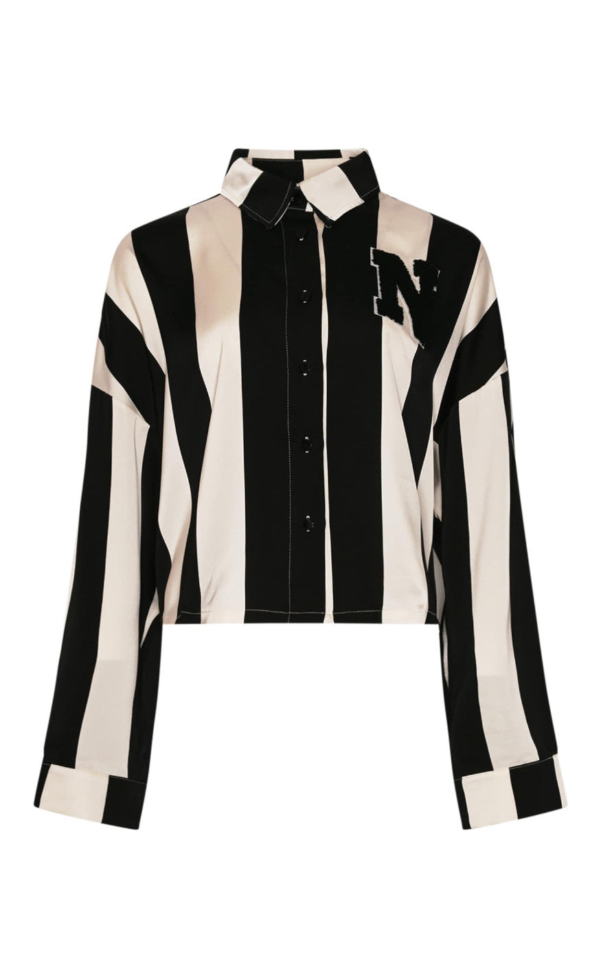 Noella Skjorte Liara Black Ivory Stripe