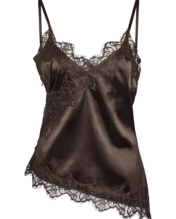 Noisy May Top Sofie Satin Chocolate Brown