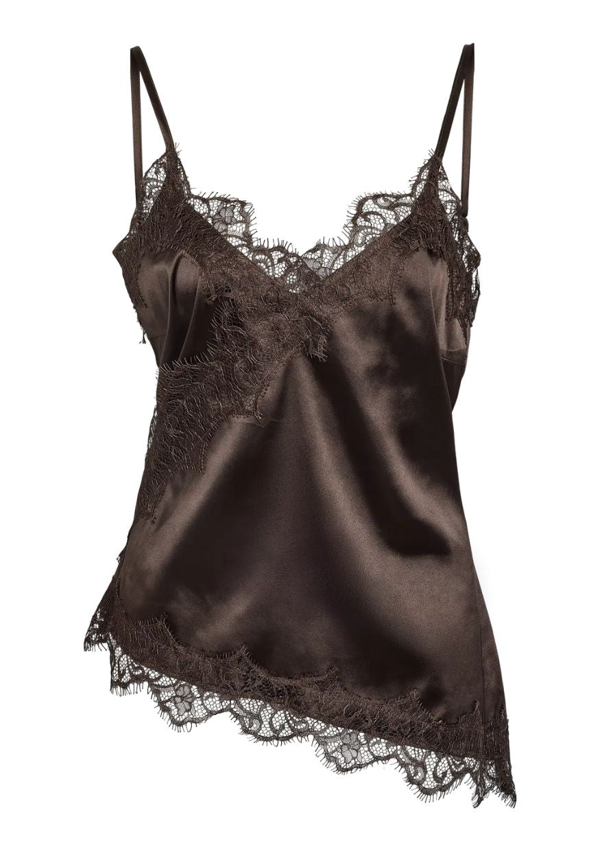Noisy May Top Sofie Satin Chocolate Brown
