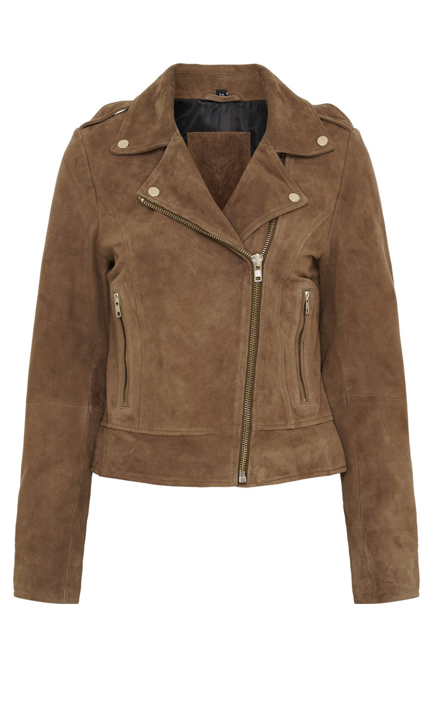 Notyz Jakke Biker Hazelnut Light Gold Acc