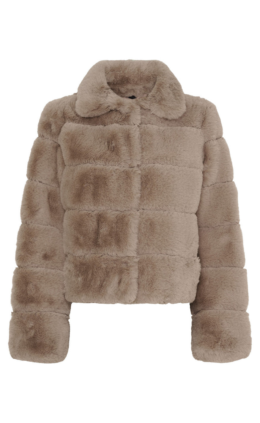 Notyz Jakke Fake Fur Sand