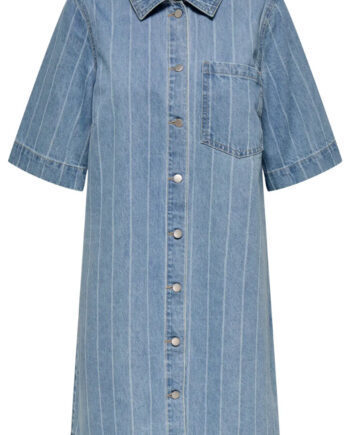 Only Kjole Asta Light Blue Denim Stripe