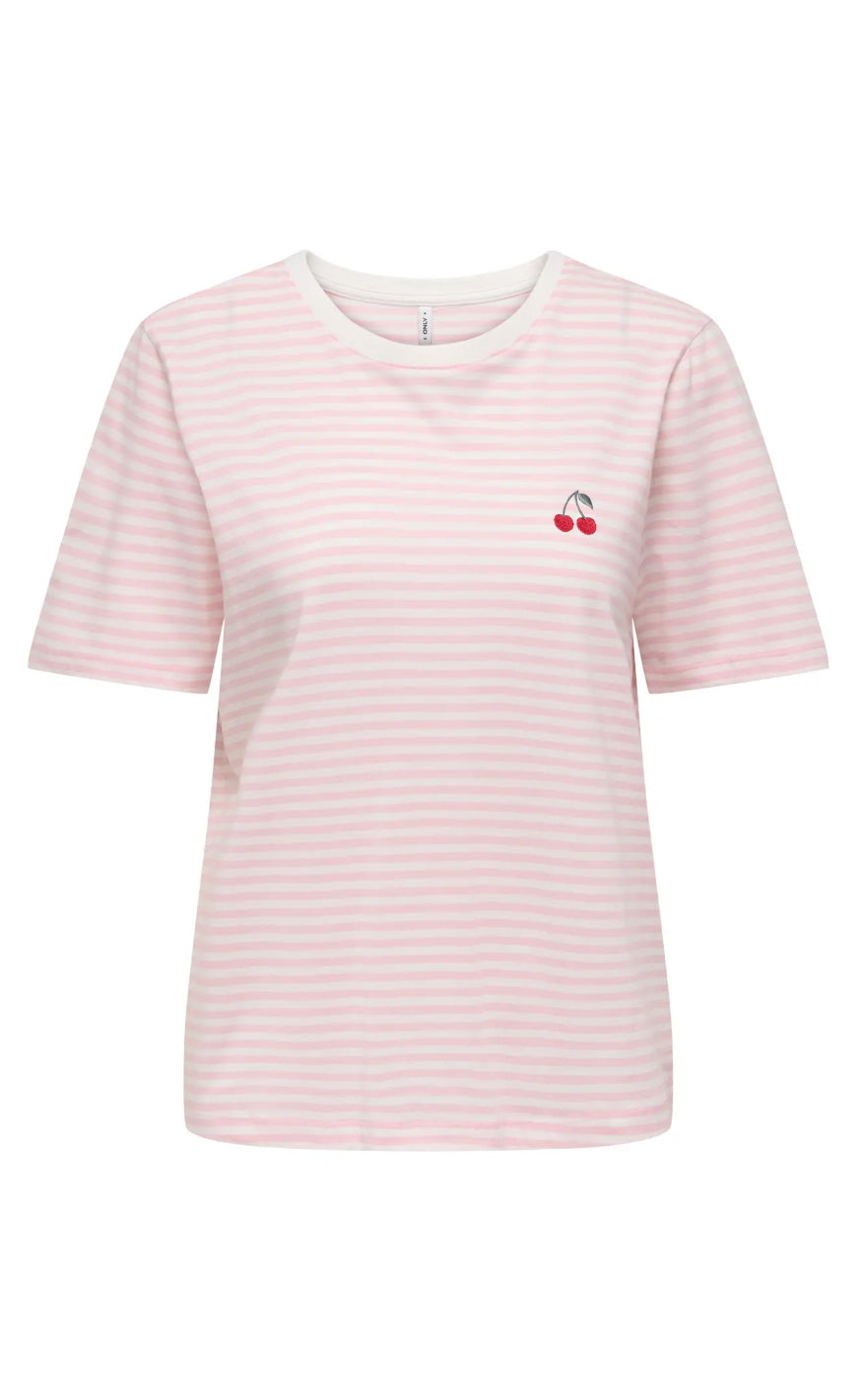 Only  -shirt Happy Cloud Dancer Romance Rose Cherry