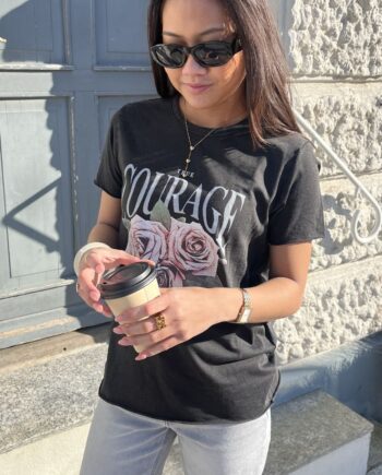 Only  -shirt Lucy Black Rose Courage