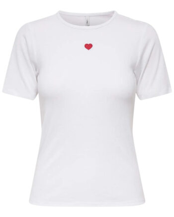 Only Top Elli White Heart