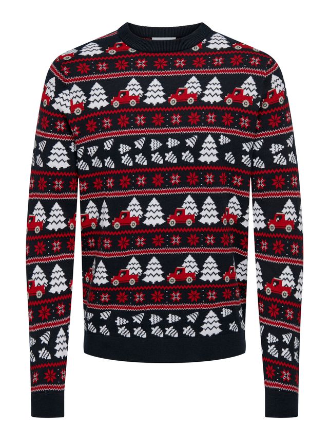 Onsxmas Reg Jaq Crew Knit