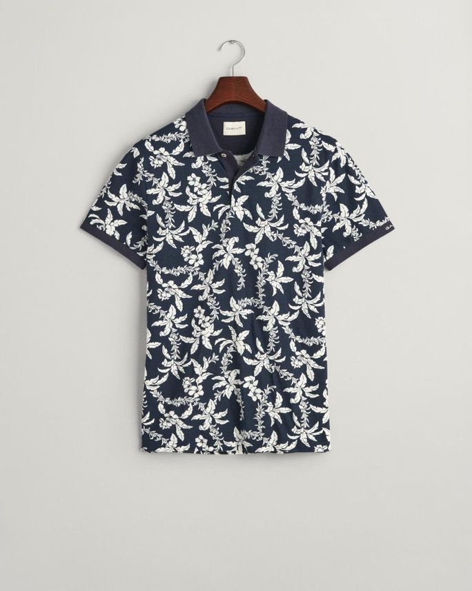 Palm Lei Print Ss Polo