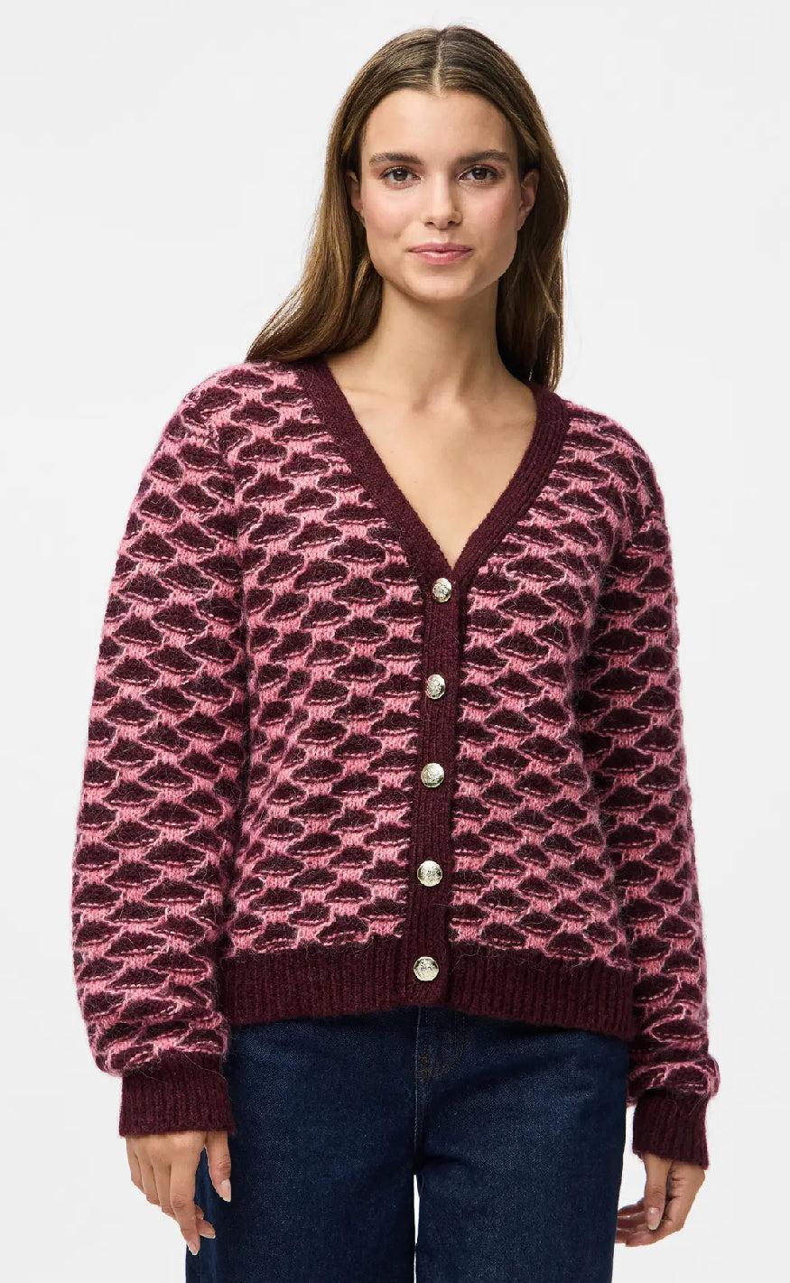 Pieces Cardigan Jivana Tawny Pot Bubblegum
