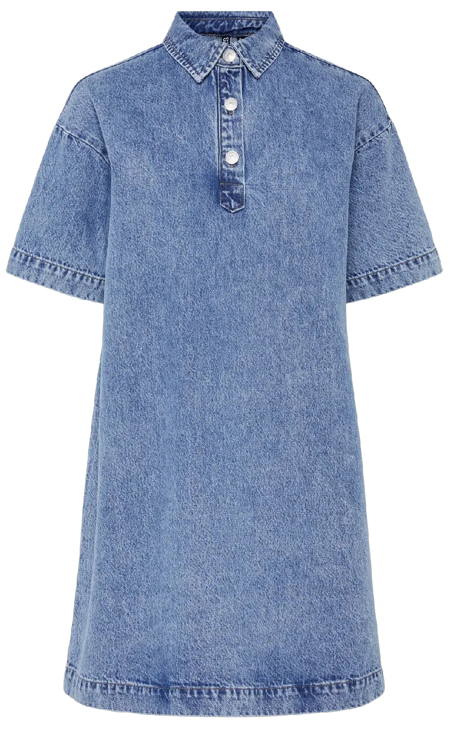 Pieces Kjole Kenya Medium Blue Denim