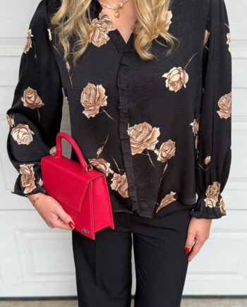 Say Ina Copenhagen Bluse Catja Black    Roses