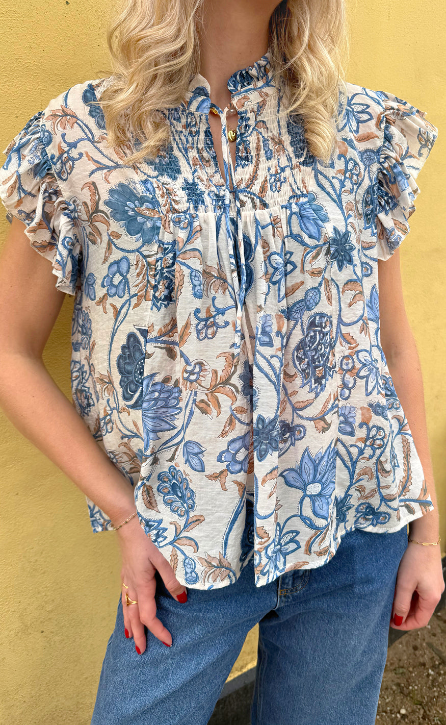 Say Ina Copenhagen Bluse Emmi Blue Flowers