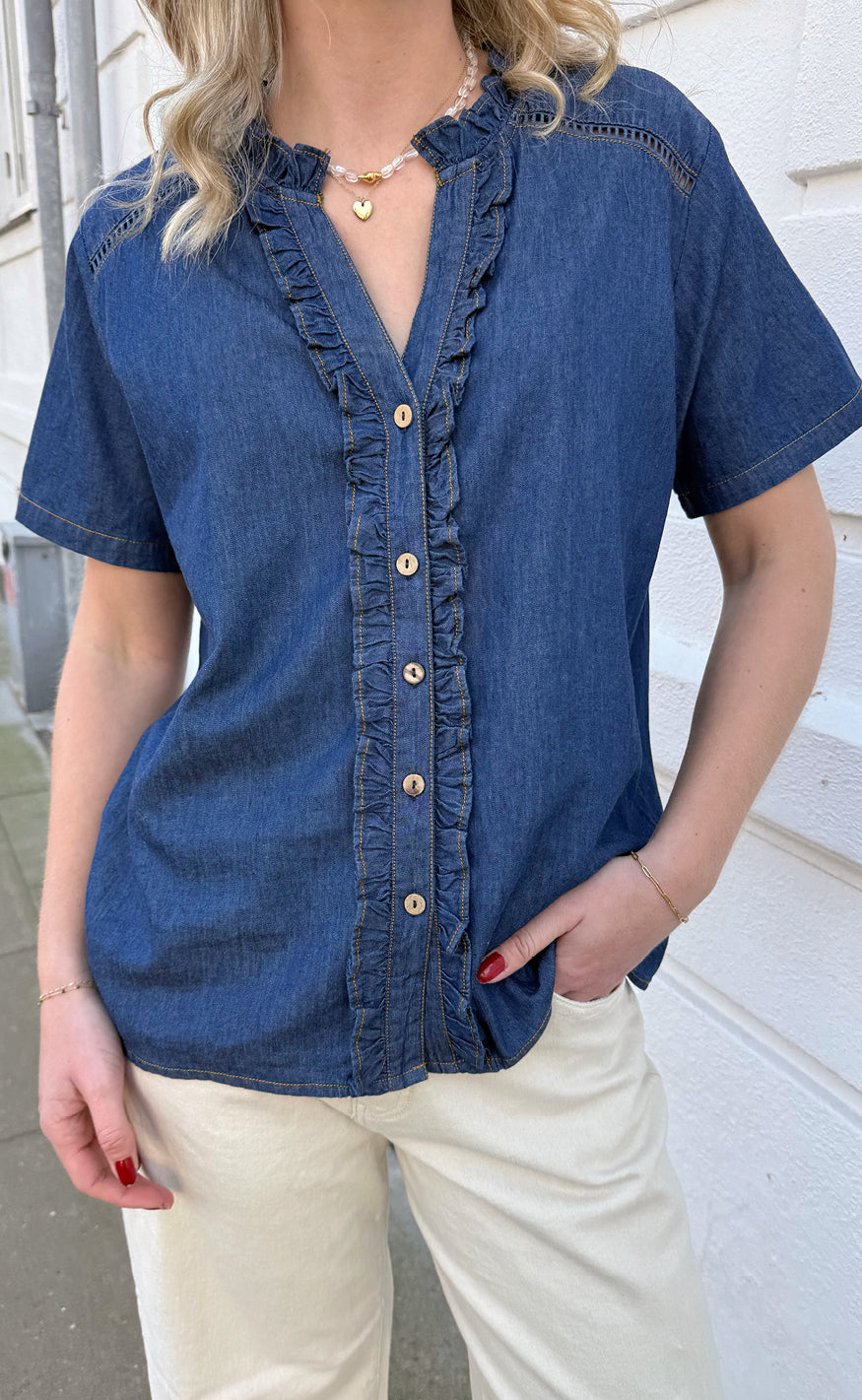 Say Ina Copenhagen Bluse Sophie Denim Blue