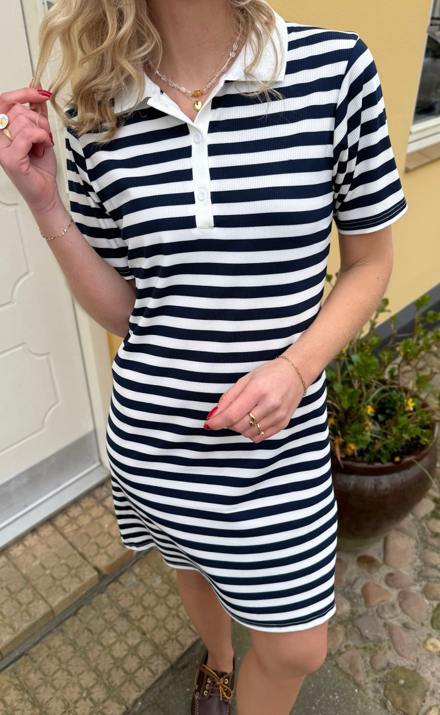 Say Ina Copenhagen Polo Kjole Pamela Navy Striped