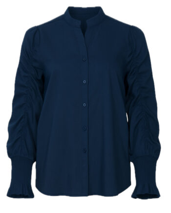 Say Ina Copenhagen Skjorte Rina Ruffle Navy Blue