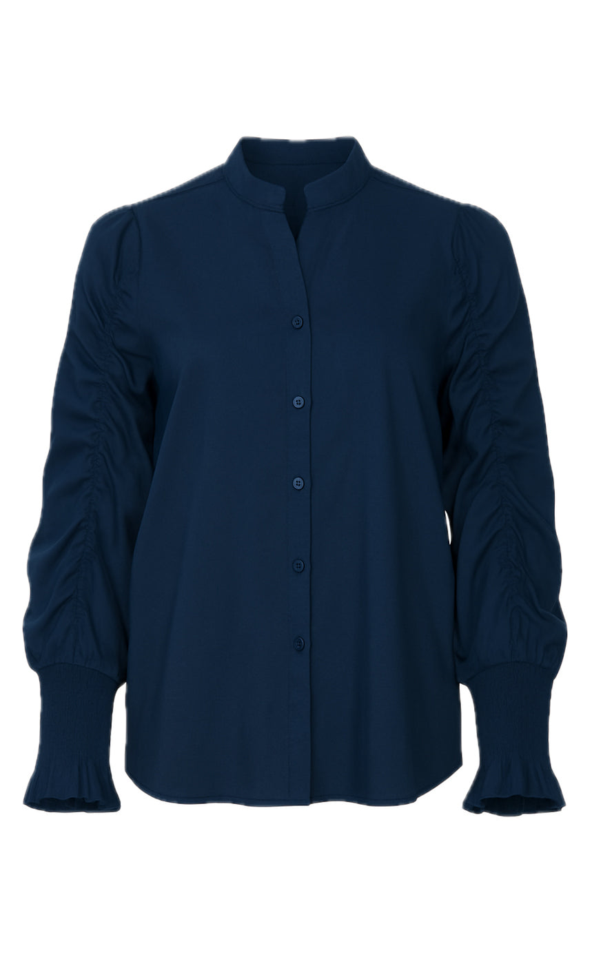 Say Ina Copenhagen Skjorte Rina Ruffle Navy Blue