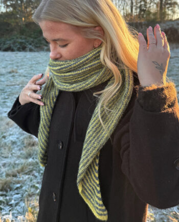 Say Ina Copenhagen Tørklæde Sophie Lime   Green Striped