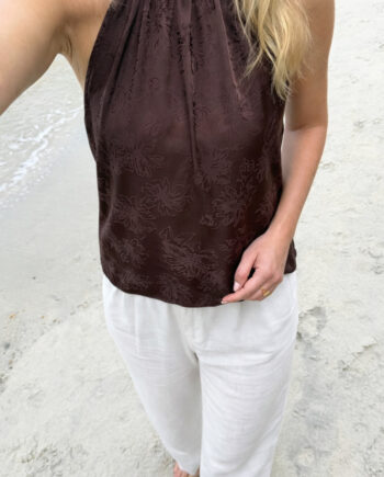 Say Ina Copenhagen Top Malina Dark Brown Flower