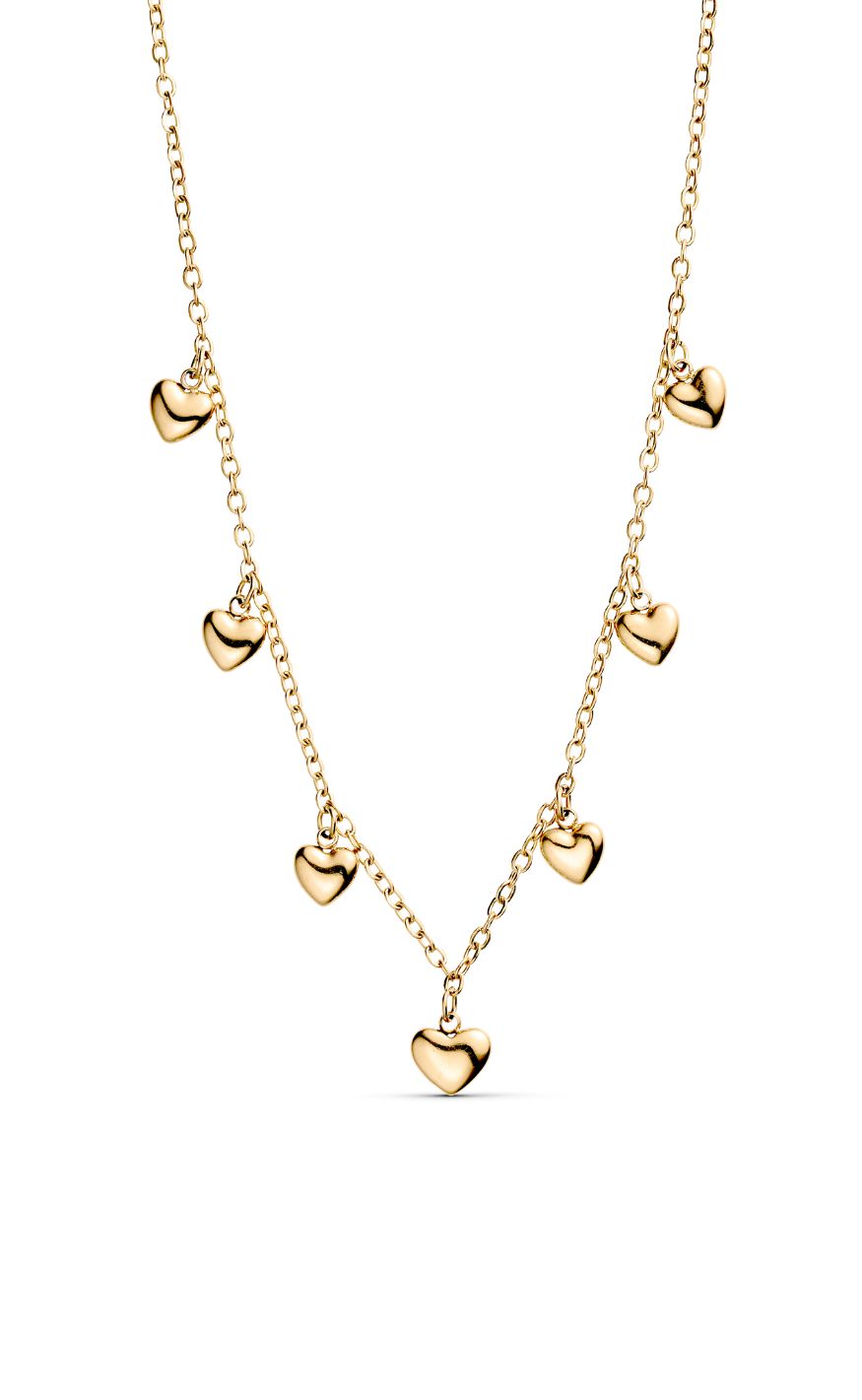 Smykkeli Copenhagen Halskæde Mini Hearts Gold Colour