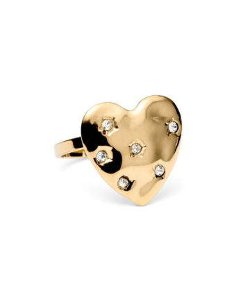 Smykkeli Copenhagen Ring Chunky Heart Gold Colour
