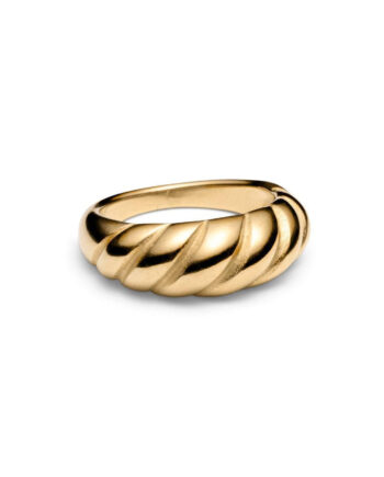 Smykkeli Copenhagen Ring Twisted Crossaint Large Golden Colour