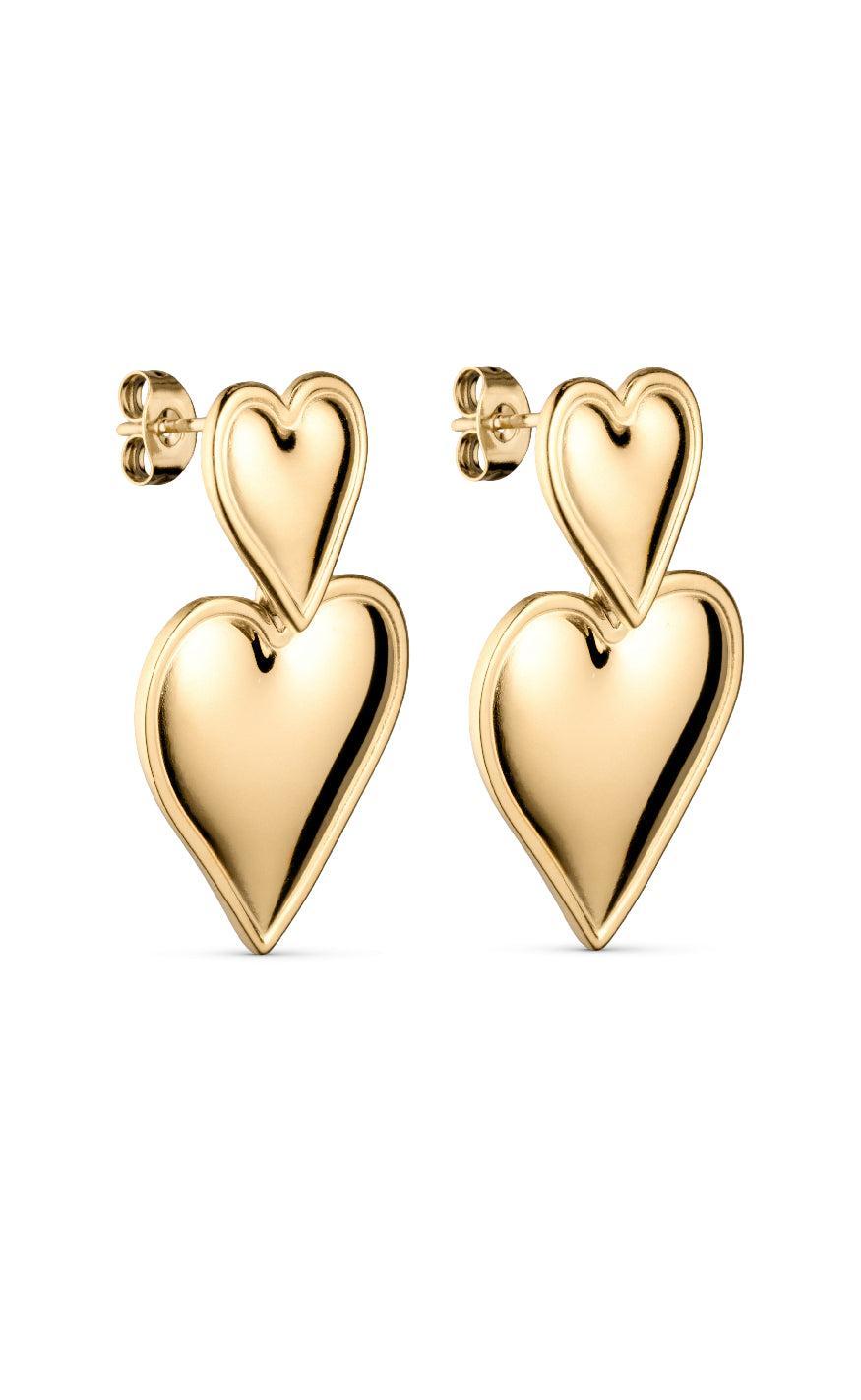 Smykkeli Copenhagen øreringe Marseille Heart Gold Colour