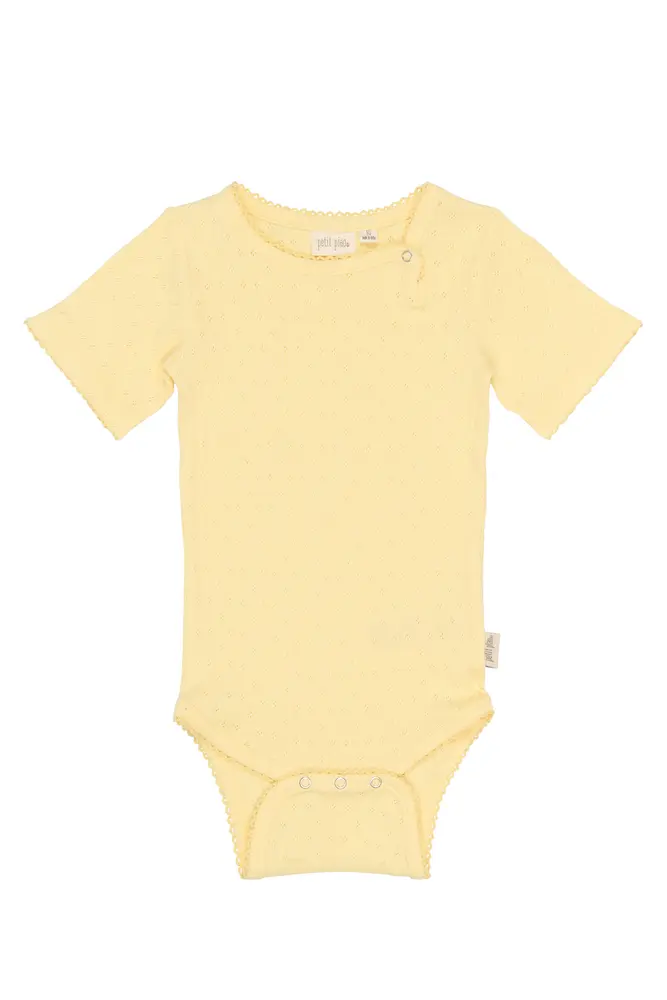 Suze Kortærmet Pointelle Body Mellow Yellow 86