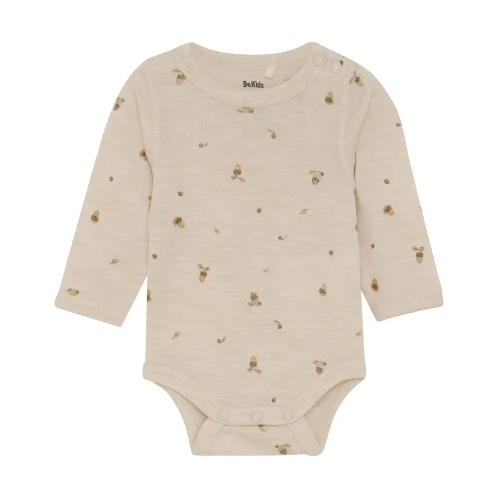 Uld Langærmet Body Print Sandshell 50