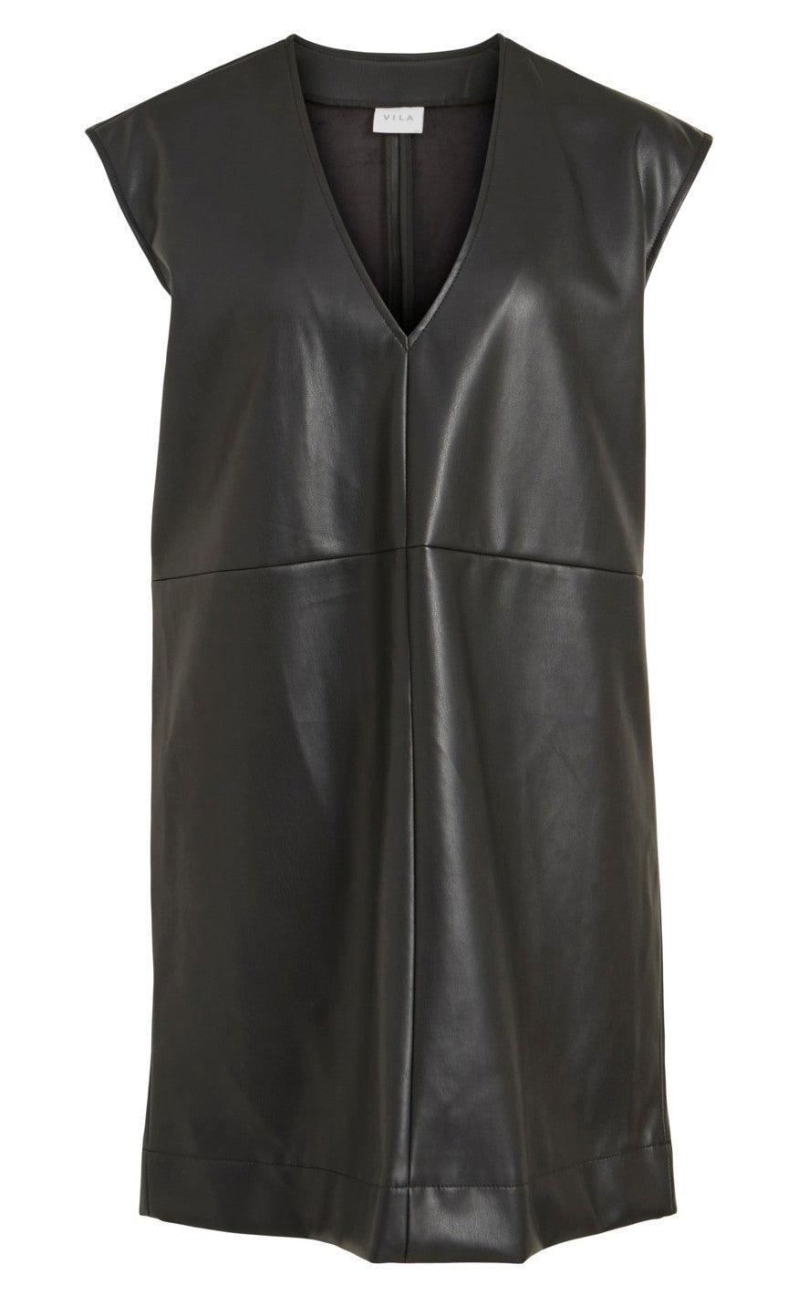 Vila Kjole Leiva Coated Black
