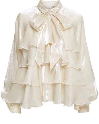 Yas Top Eloise Pearled Ivory