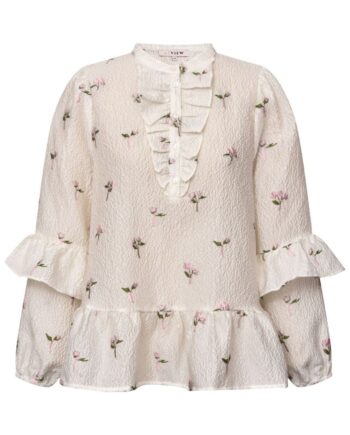 -view Bluse Selino White Pink